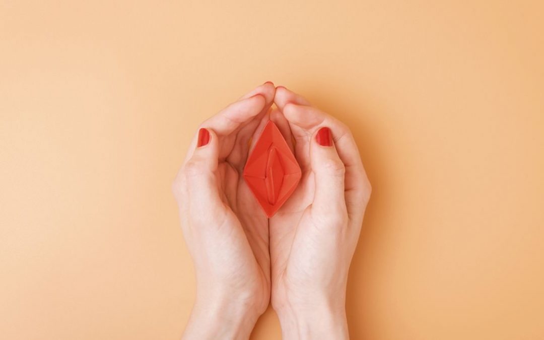 Vulva Like Folded Paper in Cupped Hands on Yellow Background Meta.jpg